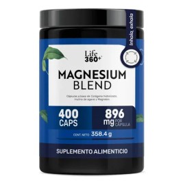 Magnesio Tipos Glicinato Citrato Gluconato Óxido 400 Cápsulas Life360