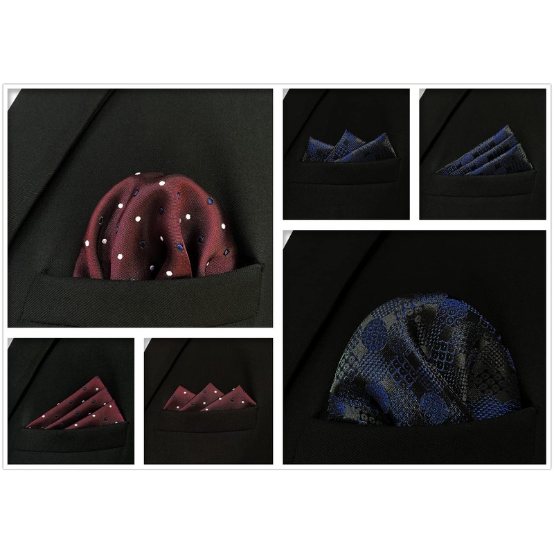 Shlax & Wing 5 Pcs Men's Pocket Square Set Business