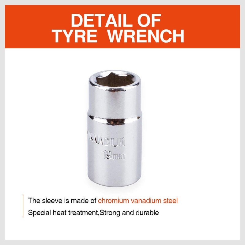 3Pc Wheel Wrench Set Extendable Socket Car Nut Bolt Replace