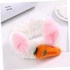 COLLBATH Makeup Headband Rabbit Ears Soft Plush Spa Headwrap Elastic