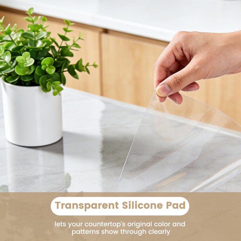 Clear Silicone Countertop Protector Mat, 23.6" *15.7" Non Slip &