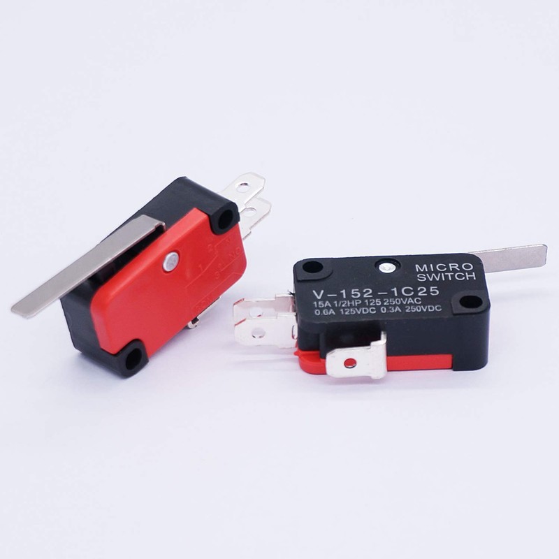 Twidec/6Pcs Micro Limit Switch Short Straight Hinge Lever Arm SPDT
