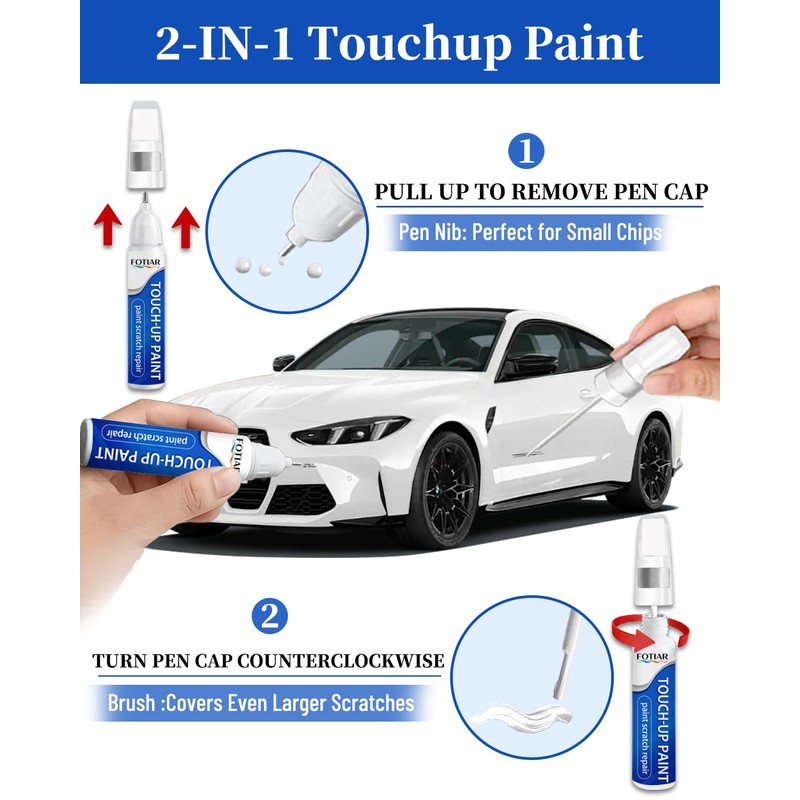 040 Ice Cap Super White Touch up Paint for Toyota-Exact
