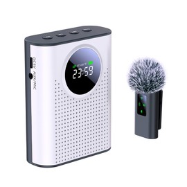 Durlo Voice Amplifier with Magnetic Wireless Lavalier Microphone, Portable Amplifier with 2.4G Wireless Microphone