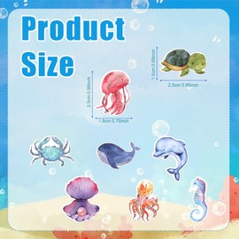 500pcs Ocean Animal Stickers Roll, Ocean Stickers for Kids Sea Animal Stickers Sea Creature Labels Fish Stickers for Water Bottle Computer Craft Supplies Classroom Rewards