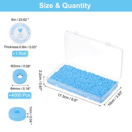 PATIKIL 4000 Pcs Clay Beads Bracelet Making Kit, 4mm Flat Round Polymer Clay Spacer Beads Preppy Heishi Beads Disk with Elastic String for DIY Friendship Jewelry Making, Sky Blue