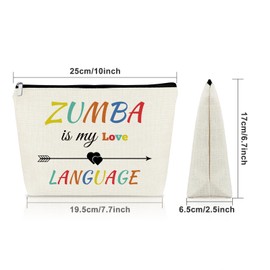 Sazuwu Zumba Instructor Gifts for Women Makeup Bag Zumba Teacher Gift Thank You Gifts for Coworkers Cosmetic Bag Friendship Appreciation Gifts Christmas Birthday Present Travel Pouch