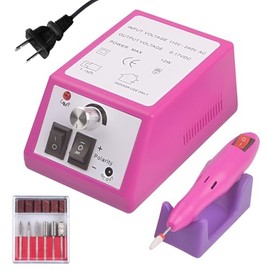 6 en 1 Drill para Uñas Profesional con 6 Cabezales de Lijado y 6 Bandas de Lijado, 20000 RPM Taladros Eléctricos para Uñas Multifuncional. Pulidor de 