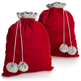 com-four® Velvet Christmas Sack - Gift Sack