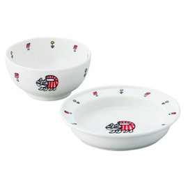 Lisa Larson LL50-111 Baby Mikey Plate & Bowl Set, Children's Tableware