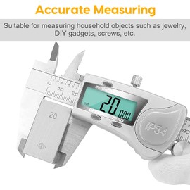 Sangabery Digital Caliper, 6 inch Caliper Extreme Accuracy Measuring Tool with Stainless Steel, IP54 Waterproof Protection Design, Inch Metric Fraction Switch for Daily and Professional Use