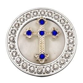 Reizteko Purse Hook, Rhinestone Religious Cross Foldable Handbag Purse Hanger Hook Holder for Tables (Blue)