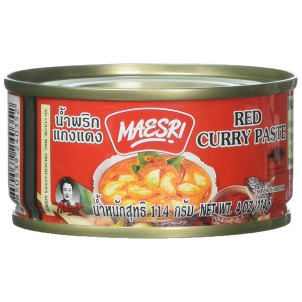 Maesri Thai red curry - 4 oz x 2 cans (4 Pack)