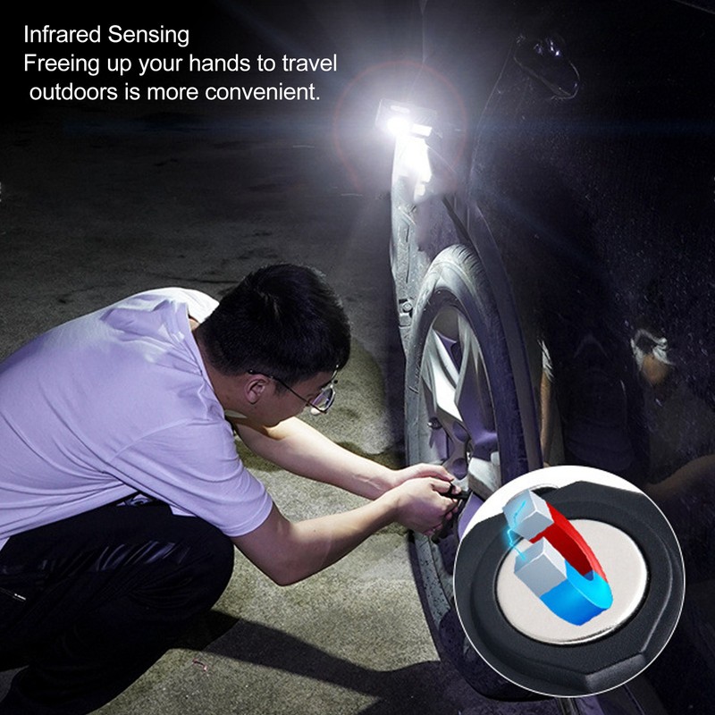 Bright LED Rechargeable Headlight USB Charging Sensing Hiking Head Lamp