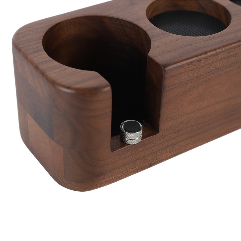 Coffee Tamper Holder 3 Holes Walnut Wood Prevent Slip Stable