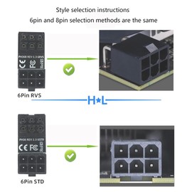 WLGQ ATX Female to Male 8pin RVS 180 Degree Angled Adapter for Desktops Graphics Card