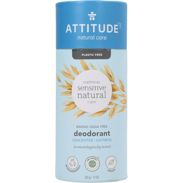 Attitude Oatmeal Sensitive Natural Care Deodorant - Unscented, 85 g