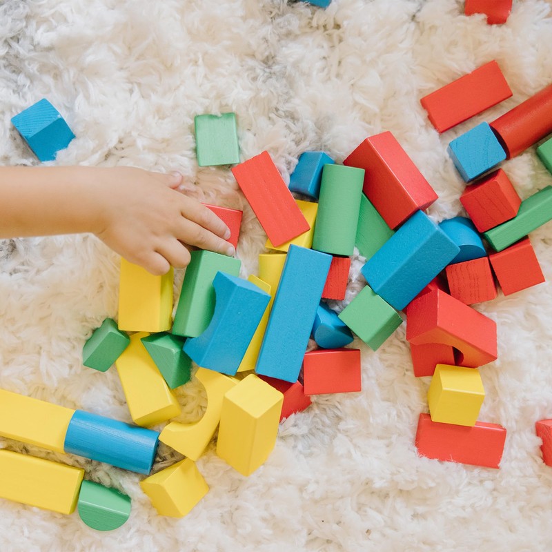 Melissa & Doug Wooden Building Blocks, 100-Piece Set of Sorting