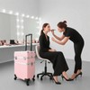 SCIKHEFT 2 Layer Rolling Makeup Train Case Professional Large Cosmetic