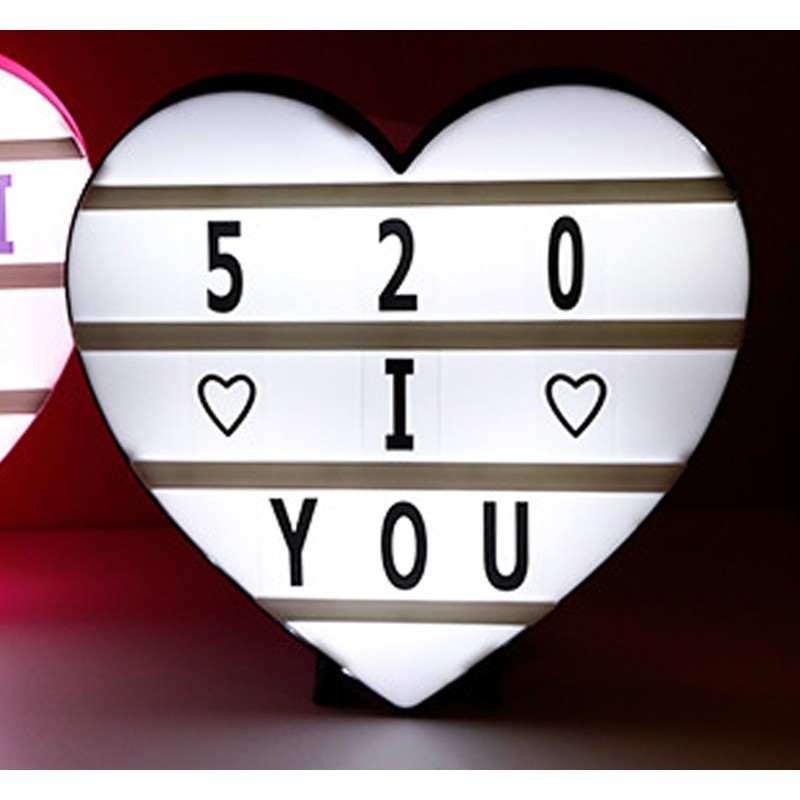 Cinema Light Box Black Heart Shaped LED Light Up Light