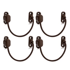 XFORT 4 Pack Viper Thumbturn Locking Cable Window Restrictor in Brown, Keyless Durable Window Safety Lock for Child Safety and Window Security