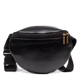 Firenze Artegiani. Airasca Genuine Leather Belt Bag Suede Look 20 x 8 x 15.5 cm Black Talla única Fashion, black, Fashion