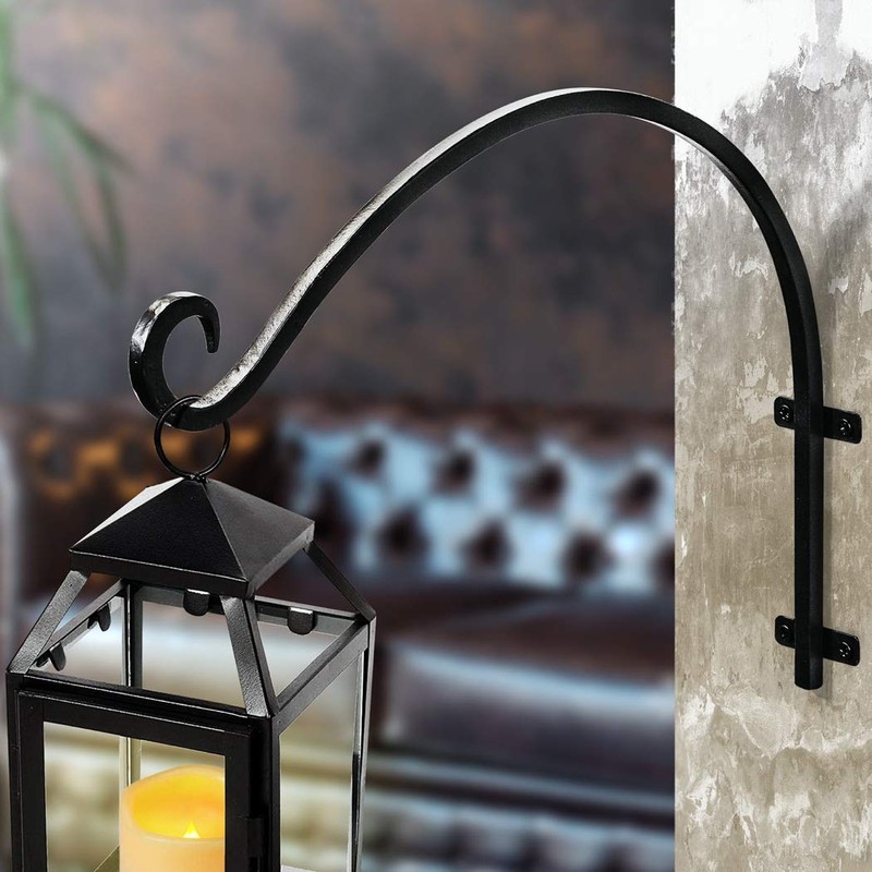 Lifyzoon Heavy Duty Hanging Plant Bracket: Outdoor Hand-Forged Hanging Plant