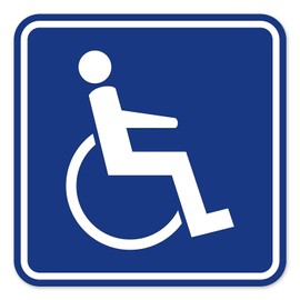 '"Gehbehinderung Wheelchair, Square, different sizes, Art. _ 079 außenklebend for Car, Lorry, Wheelchair, Jumper, Vehicles, UV and Weather Resistant for Washers., blue