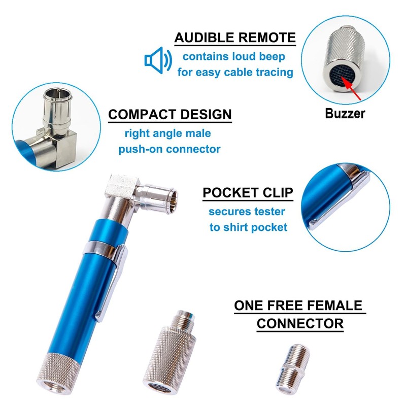 groword Coaxial (Coax) Cable Tester,Voltage Protected Coax Cable Wire Tracer