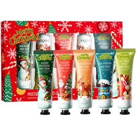 Christmas Hand Cream, Hand Cream Gift Set, Hand Cream Gift Sets for Women, Nourishing Hand Cream Set, Daily Moisturising Hand Cream Set For Women Perfect Gifts (5Pieces)