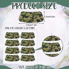 Cholemy 120 Pairs Eye Black Stickers Bulk Baseball Face Glitter Stickers Football Softball Party Favor Spirit Day Accessories(Camouflage,Green)