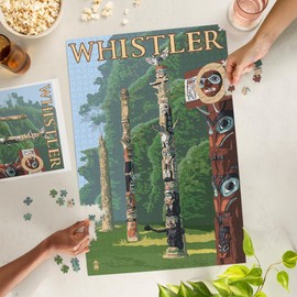 Lantern Press 1000 Piece Jigsaw Puzzle, Whistler, BC, Canada, Totem Poles