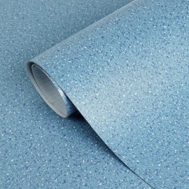 Vsmile Vinyl Sheet Flooring roll, 39.3" W x 197" L PVC Sheet Vinyl Flooring Tiles 0.055inch Waterproof Thicken Carpet for Bathroom Living Room Bedroom Kitchen Office, Blue (53.8 SQFT)