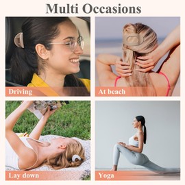 8 PCS Flat Hair Clips French Round Lay Down Hair Claw Clips for Women Girls Strong Hold Hair Barrettes for Thick Thin Hair Comfortable Curved Flat Clips for Lying Driving and More