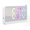 White Digital Alarm Clock with LED Mirror Screen Fashion Electronic