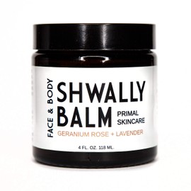 Shwally Tallow & Calendula Face and Body Balm - Paleo and Primal - 100% Grass Fed Tallow, Avocado and Olive Oil with Calendula Flowers (Organic Geranium Rose + Lavender, 4)