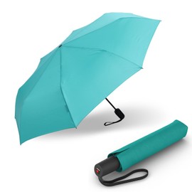 Knirps I.200 Medium Duomatic Pocket Umbrella - Exclusive Handle Design - Compact - Large Push Button - Wind Tunnel Tested, pacific