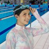 VIEW V154 W Swim Cap, Swimming Cap, Two-Way Tricot Fabric,