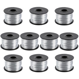 Steel Rebar Tie Wire Coil 10 Rolls, 1/32" 0.8 mm 360 ft Rebar Gun Tie Tool High-Strength Galvanized Wire for Automatic Twister Machine and Automatic Tying Tool