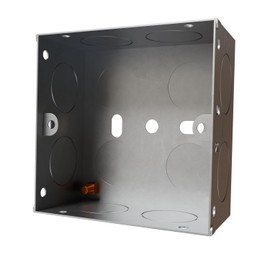 rhinocables Metal 1 Gang Single Socket Back Box, Single Pattress Box Mount, Flush Mount (1 Pack, 35mm)