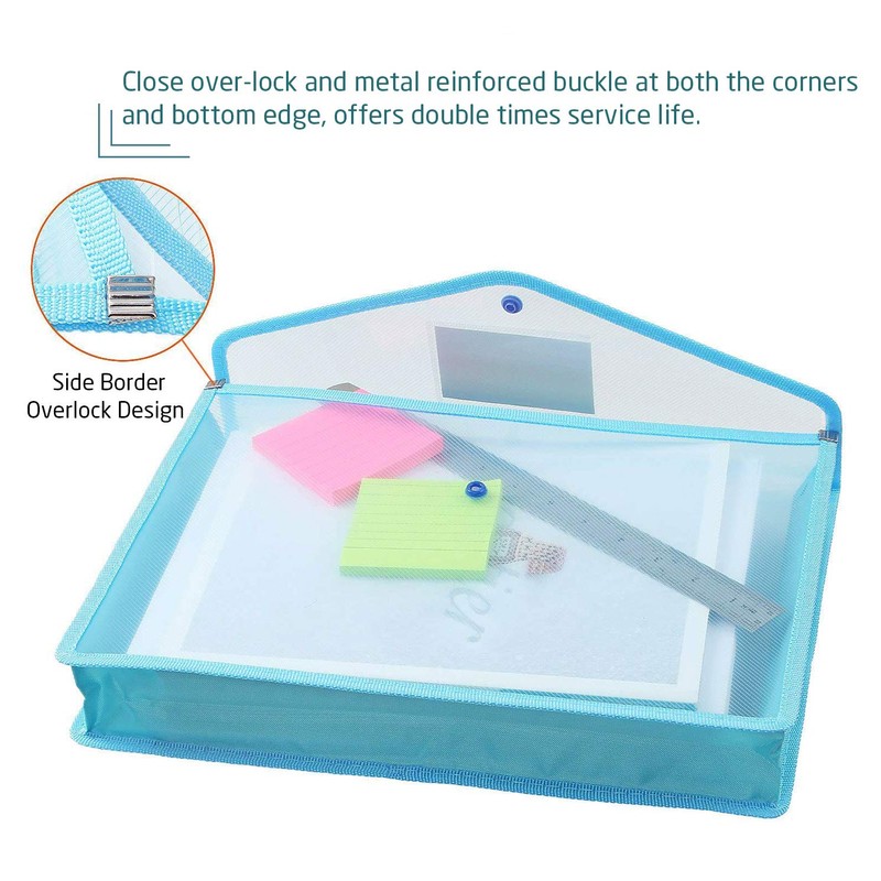 A4 Plastic Wallets with Popper, STARVAST 5 Pack A4 Plastic