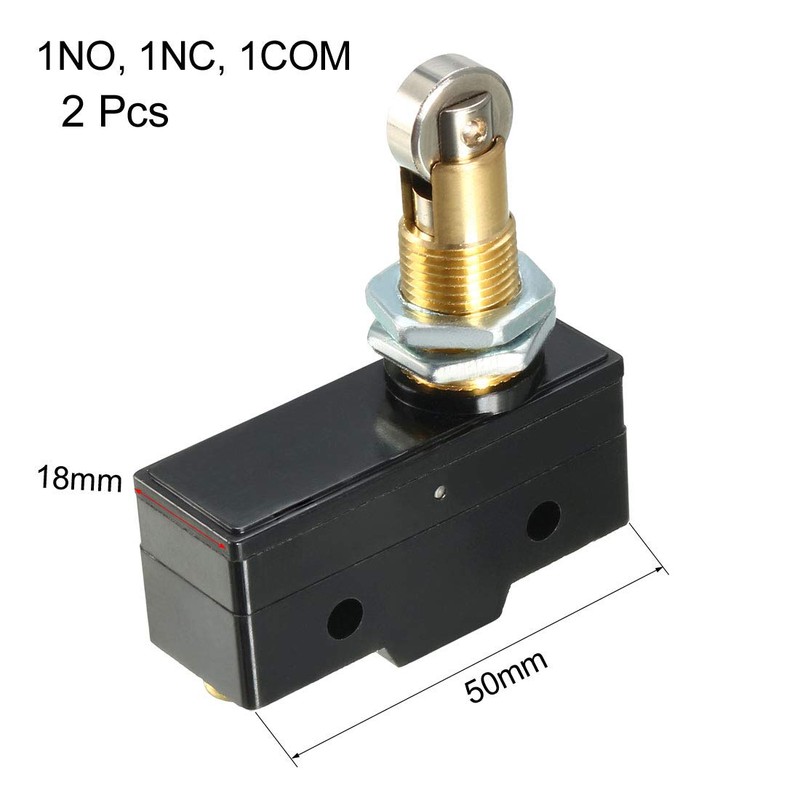 uxcell 2PCS Z-15GQ22-B 1NO + 1NC Panel Mount Roller Plunger