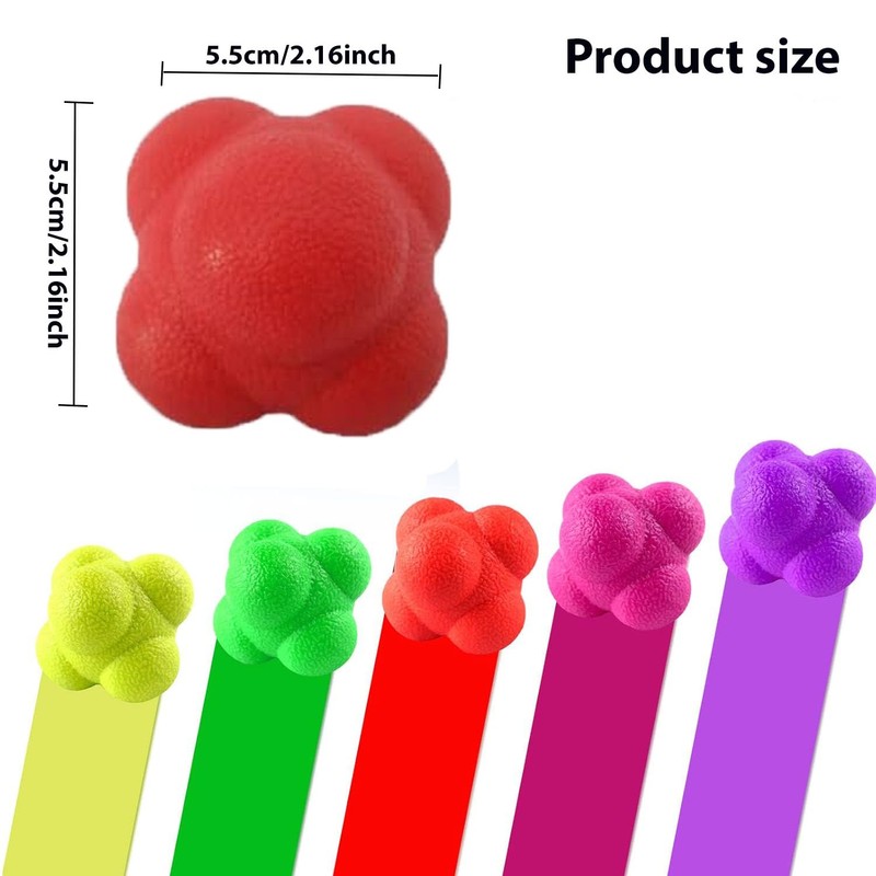 Lyfengdeam6 PCS Rubber Reaction Bounce Balls for Hand-Eye Coordination，Agility &