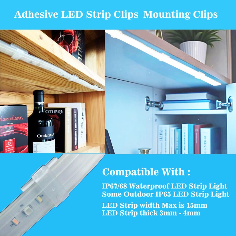 ATBLYV LED Strip Clips – Compatible with IP67/IP68 Waterproof LED