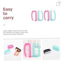 BIUDECO 4pcs Nail Scrubbing Brush for Fingernail Cleaning Manicure Tools for Home Use Random Colors for Nail Art