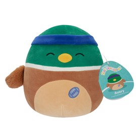 Squishmallows SQCR04124 Original 7.5-Inch Mallard Sweatband and Rugby Ball, Avery The Duck