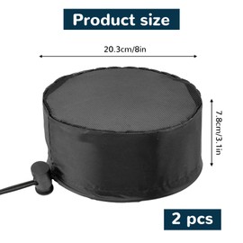 2Pcs 8 Inch Grow Tent Vent Cover Filter, Duct Filter Net with Elastic Band and Fixed Buckled, Black Mesh Screen Shield for Exhaust Fan, Plant Growth, Tent Ventilation