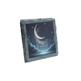 Slate Coaster - Love You to the Moon and Back, Grandad Celestial Night Design (slco-kf25-moon&bkgdadkvd)