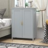 TaoHFE Grey Bathroom Storage Cabinet,Bathroom Cabinets Freestanding with 2 Doors,Towel