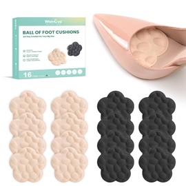 Bunion Pads Forefoot for Women - Welnove 8 Pairs Metatarsal Pads with Floral Pattern for Pain Relief Insoles for High Heels Comfort Non-Slip Forefoot Pads for Pumps, Stilettos